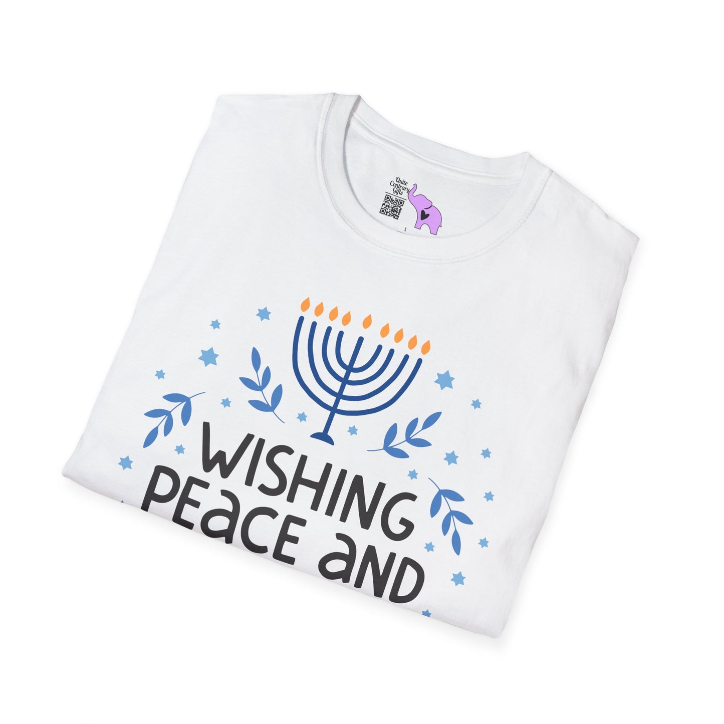 Hanukkah Wishing Peace & Light Adult T-shirt