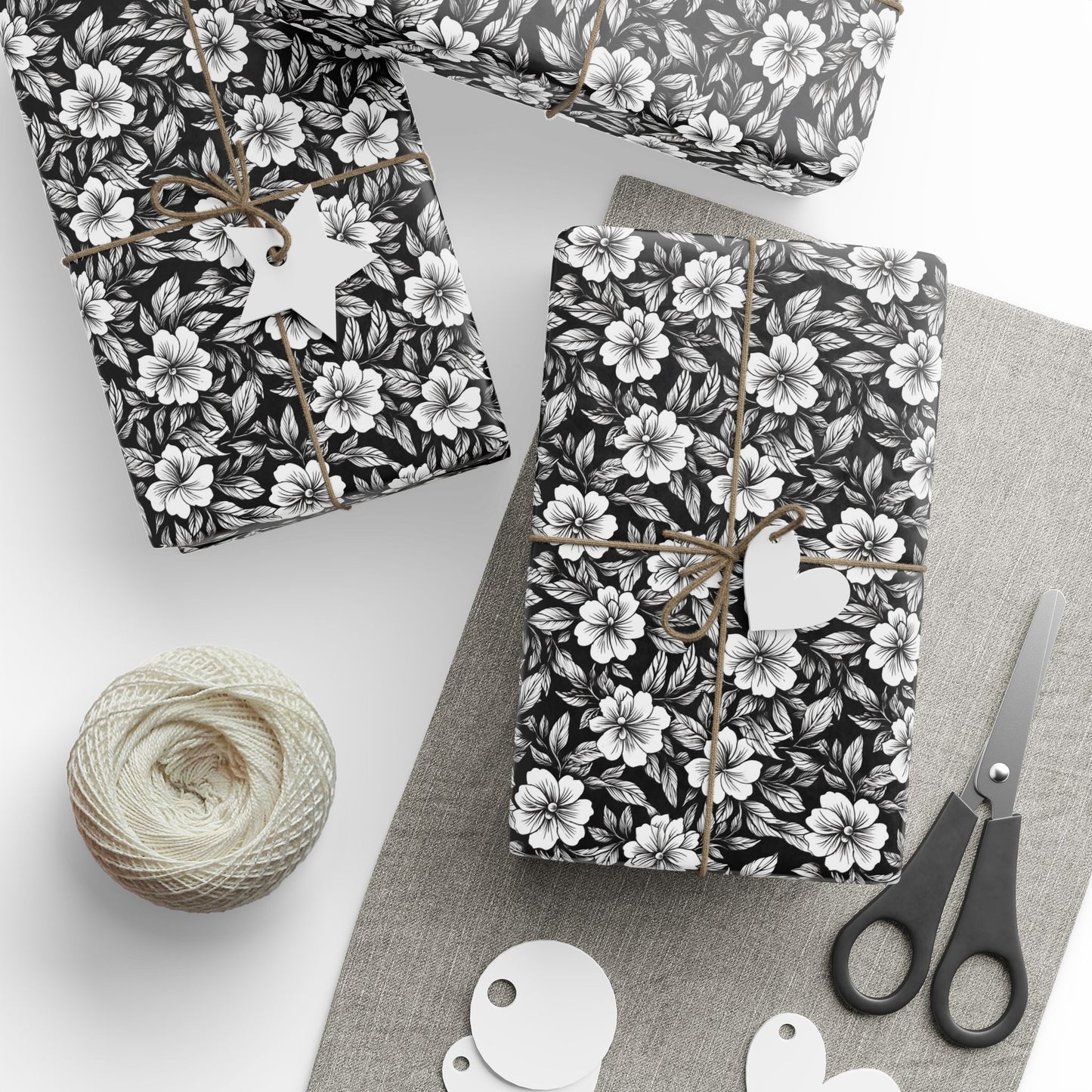 Monochrome Paradise Bloom Gift Wrap for All Occasions