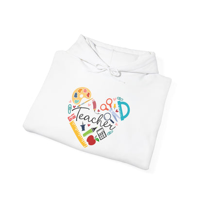 Teacher Supply Heart Heavy Blend™ Hooded Sweatshirt