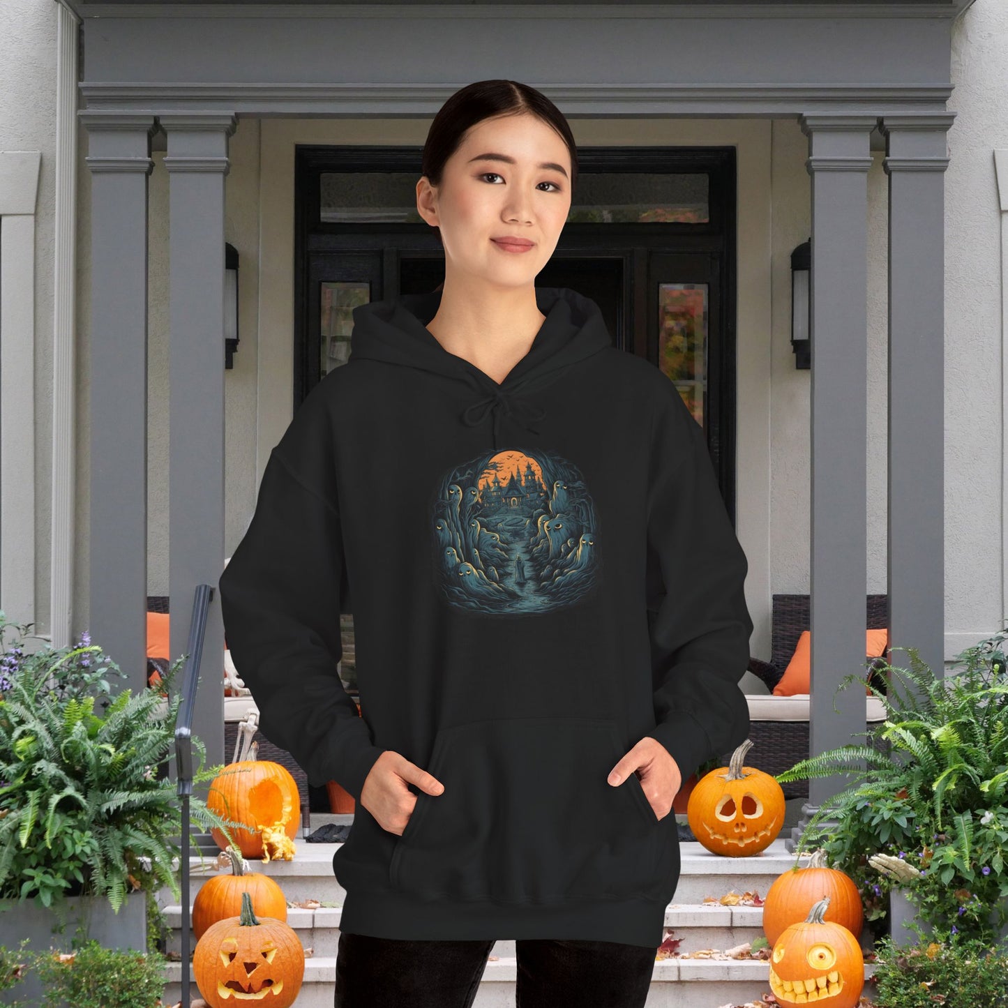 Creepy Ghost 13 Heavy Blend™ Hooded Sweatshirt