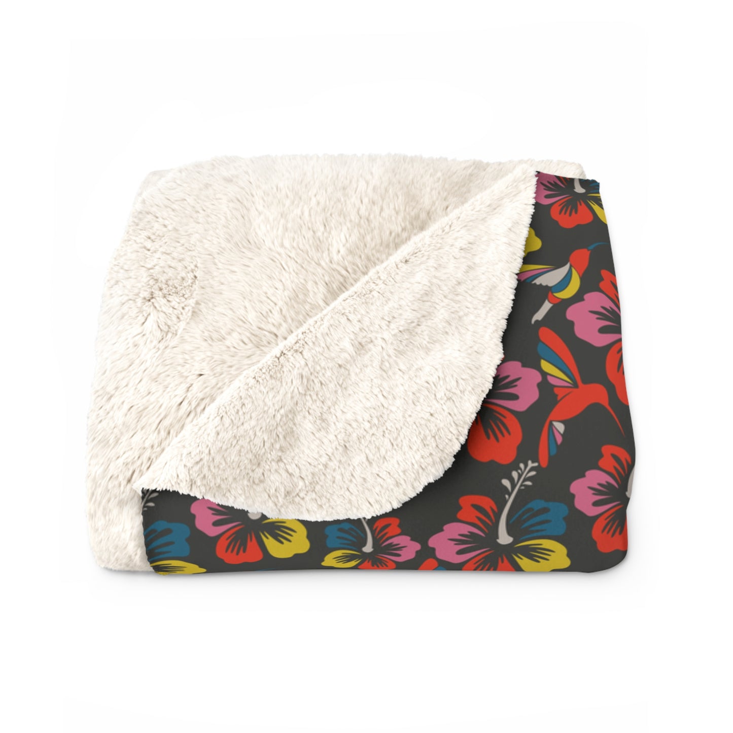 Humming Bloom Sherpa Fleece Blanket