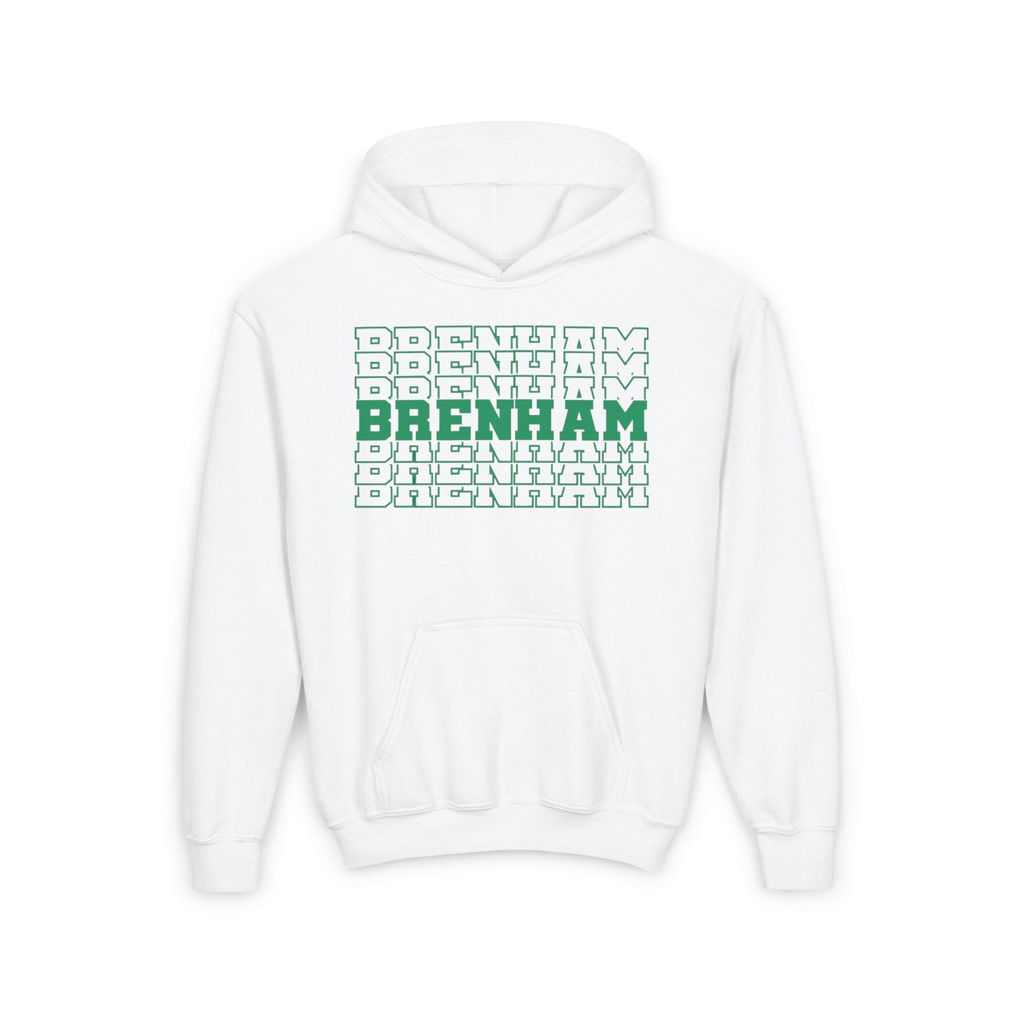 Brenham (Stacked) Mascot Youth Heavy Blend Hoodie