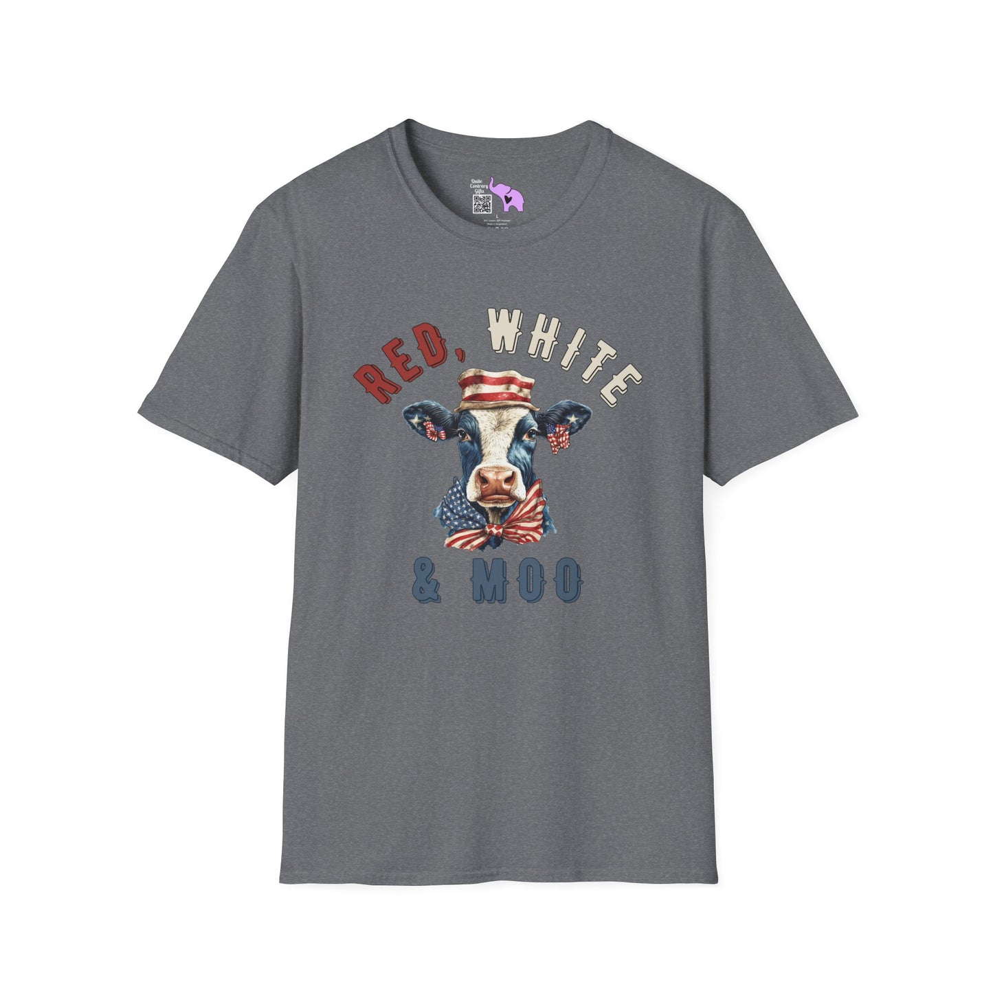 Red, White, & Moo Adult T-shirt