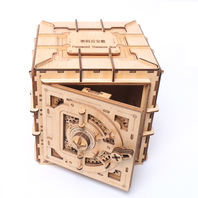 DIY Wood Puzzles Password Box Toy