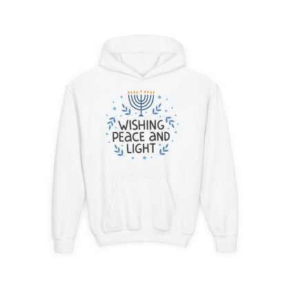 Hanukkah Wishing Peace & Light Youth Hoodie