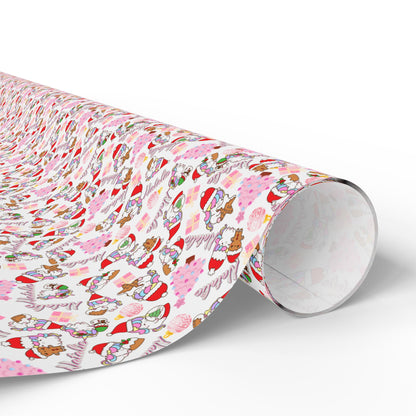 Christmas Unicorn 2 Custom Name Wrapping Paper (Natalie)