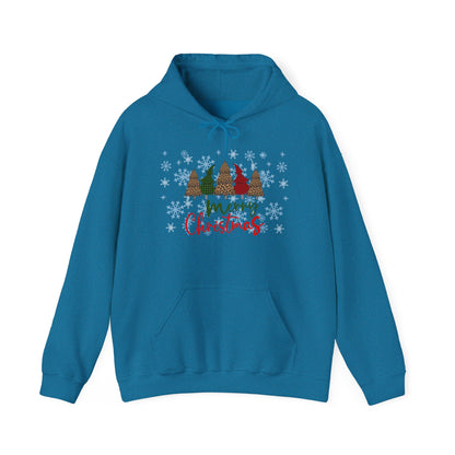 Merry Christmas Checkered Trees Adult Heavy Blend™ Hoodie