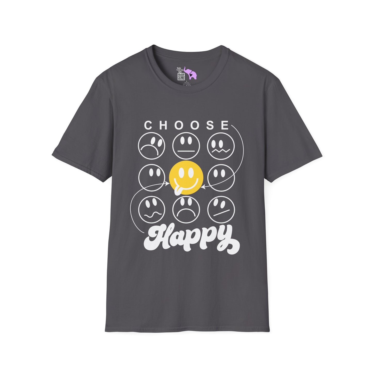 Choose Happy Smiley Faces Adult T-shirt