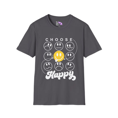 Choose Happy Smiley Faces Adult T-shirt