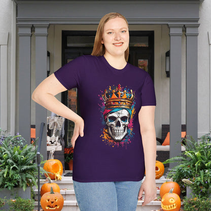 Colorful Crowned Skull Adult T-shirt