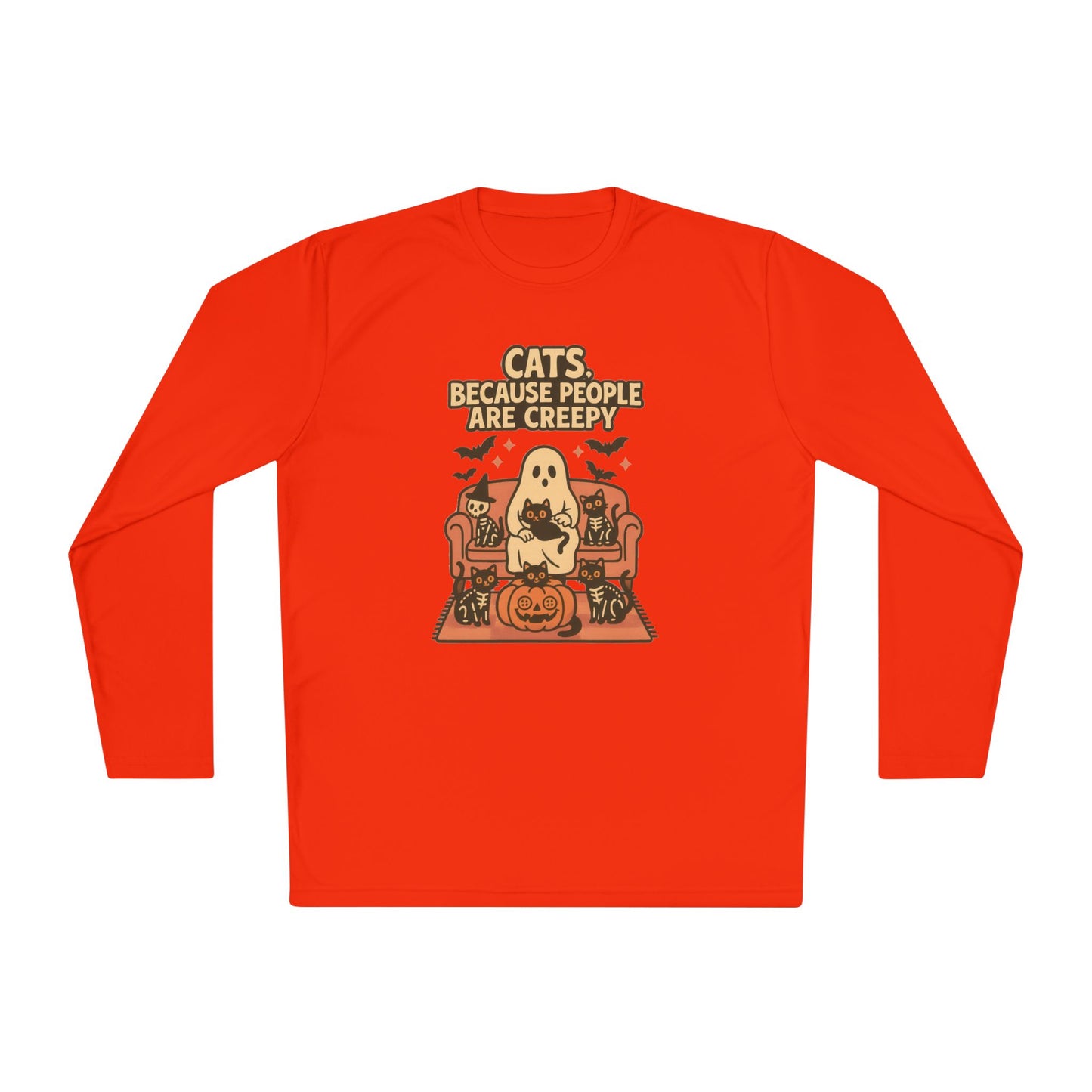 Cats, Because People Are Creepy (Halloween) Adult Long Sleeve Tee