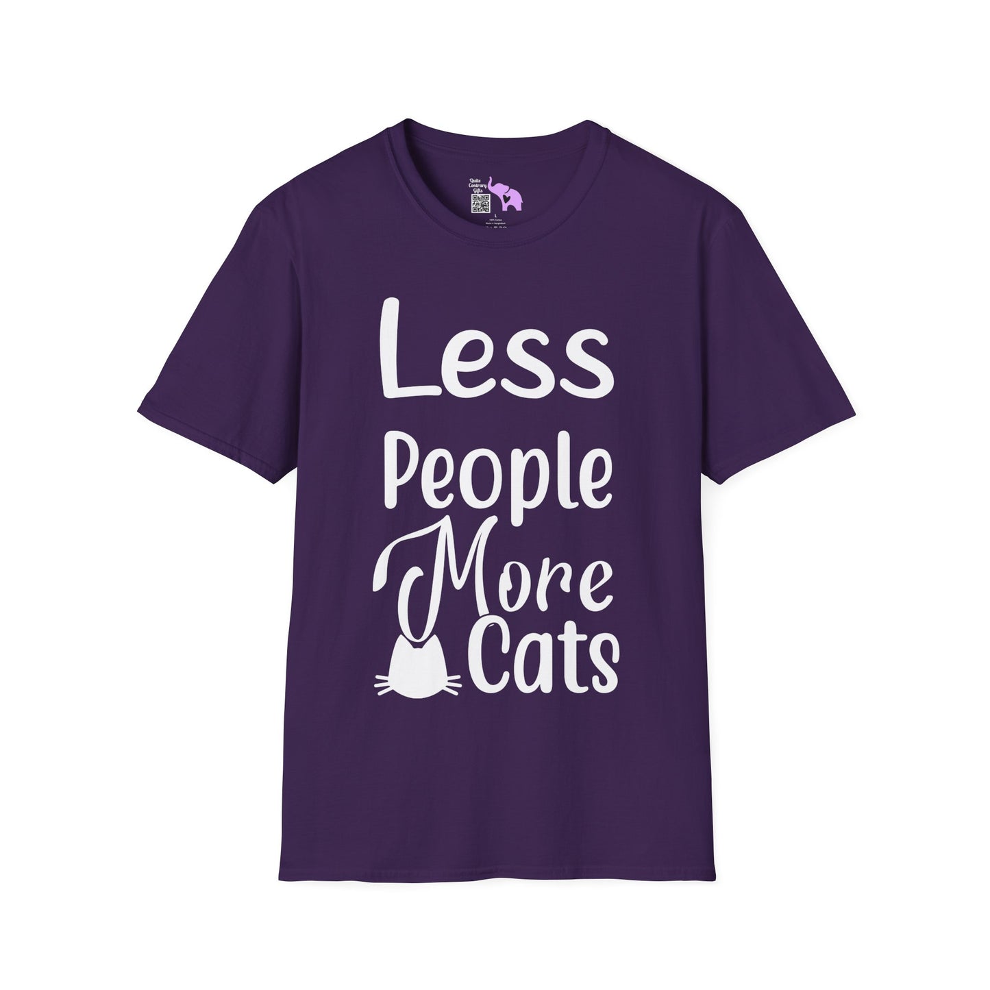 Less People More Cats Adult T-shirt