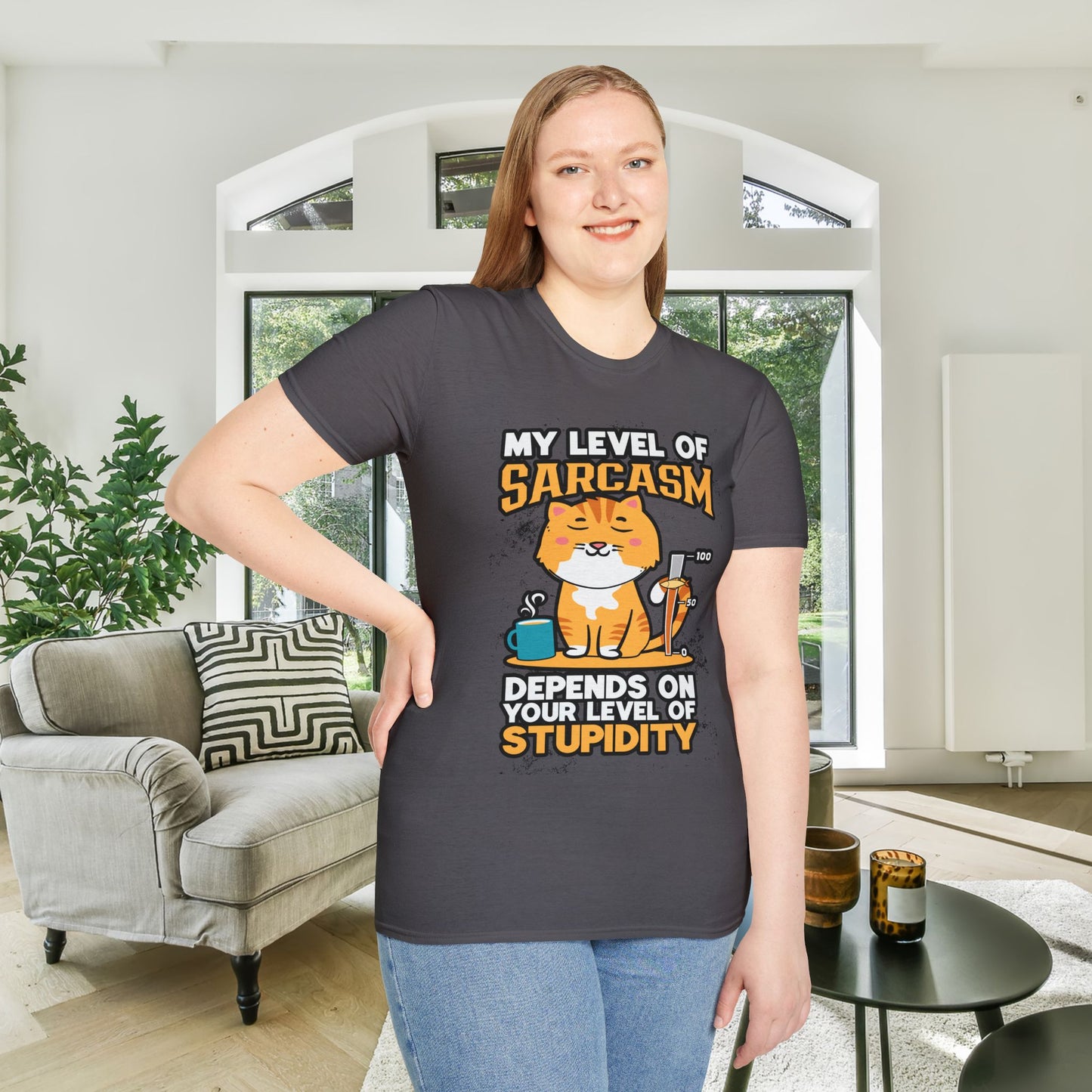 My Level of Sarcasm Adult T-shirt