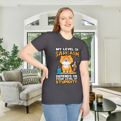 My Level of Sarcasm Adult T-shirt