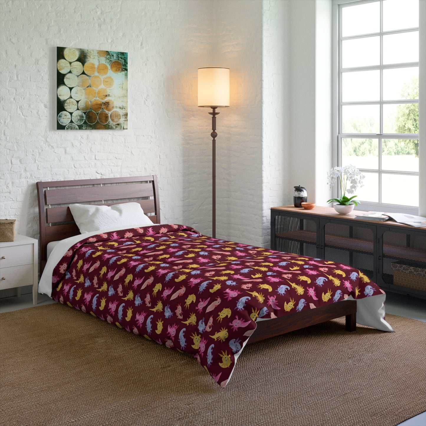 Crimson Axolotls Comforter