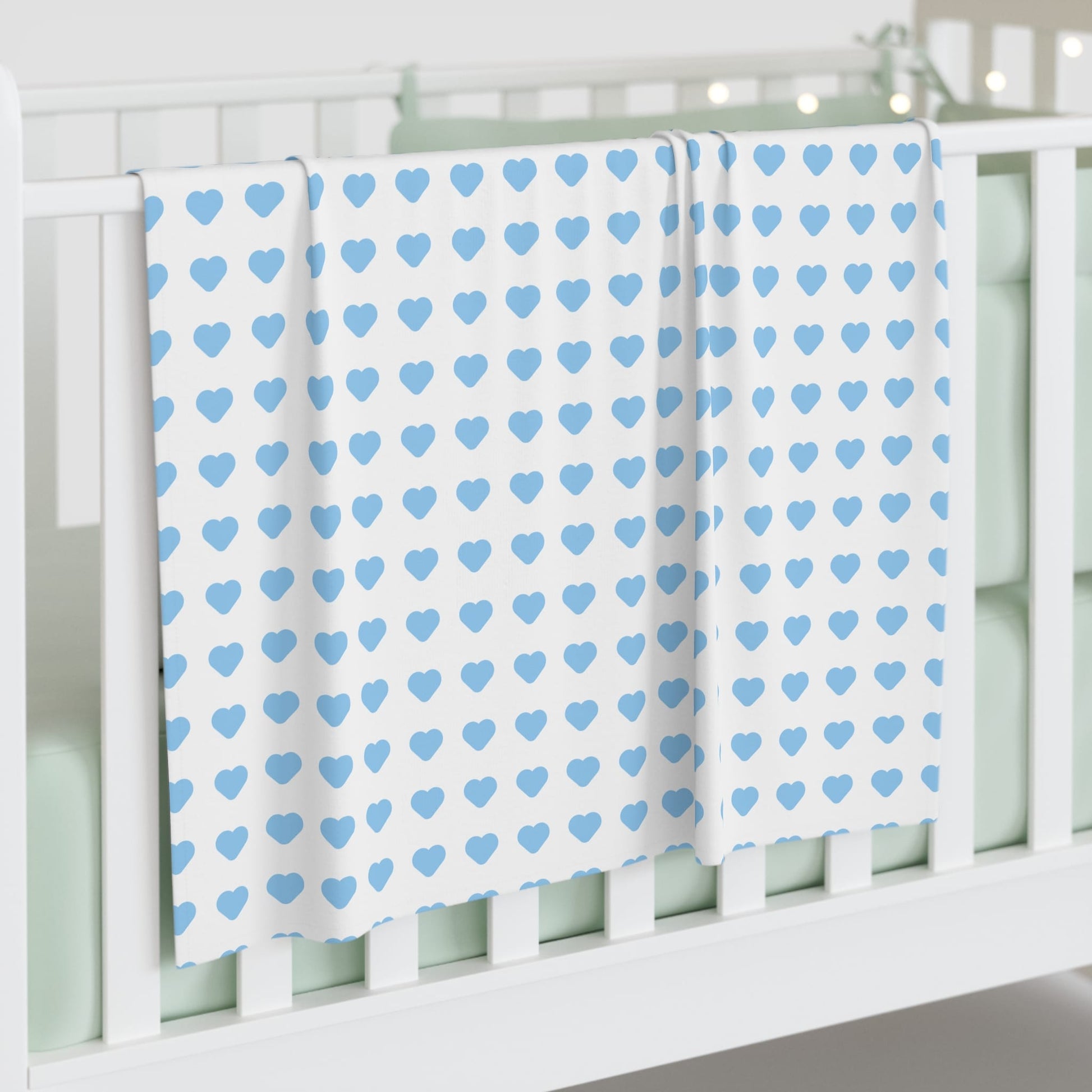 Powder Blue Sweethearts Swaddle Blanket