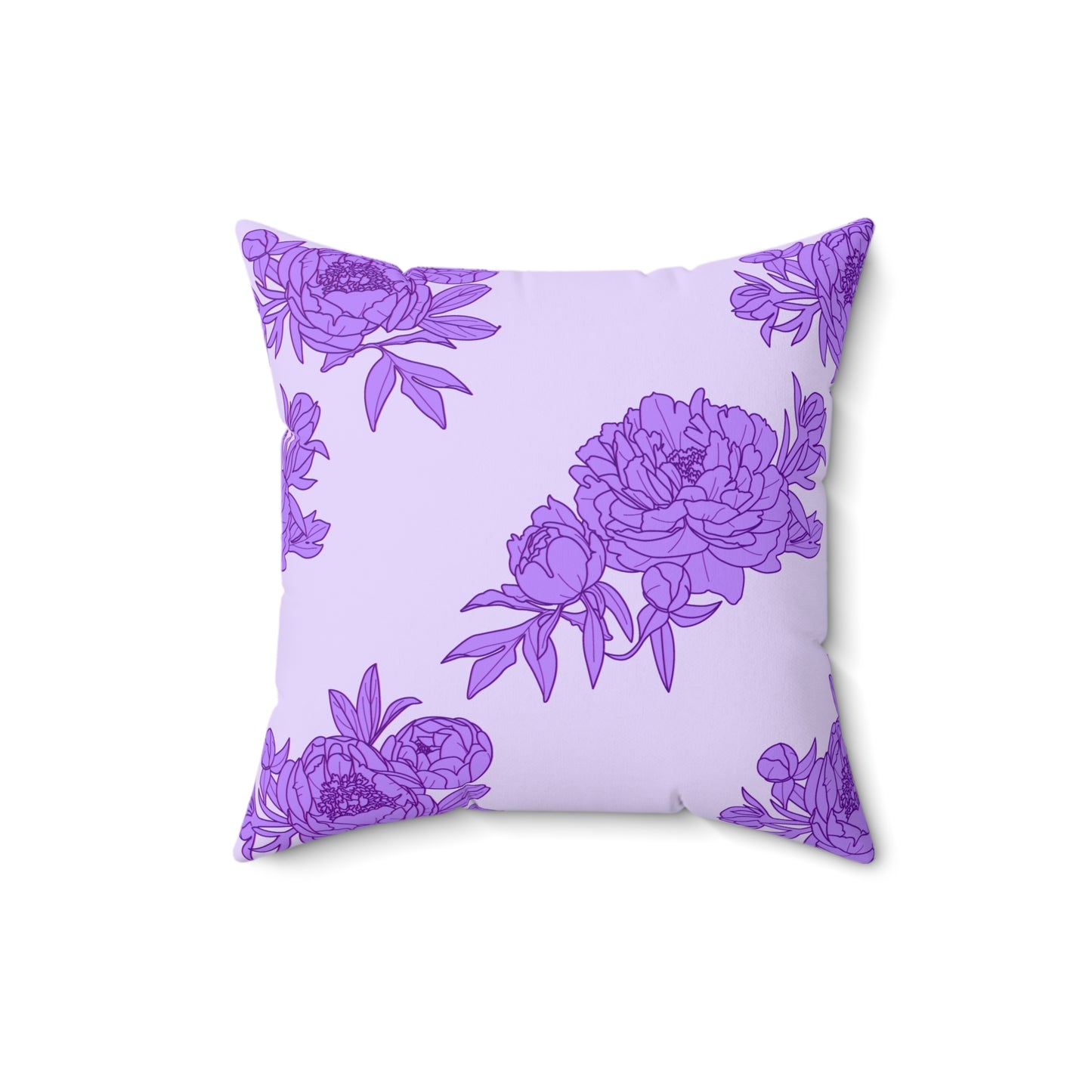 Royal Orchid Peonies Throw Pillow