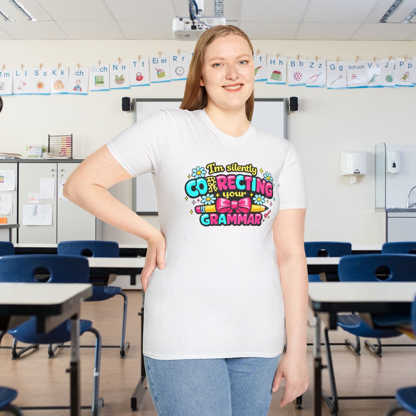 I'm Silently Correcting Your Grammar (Colorful) Adult T-shirt