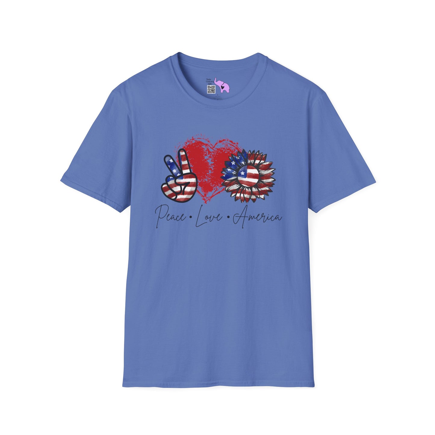 Peace Love America Adult T-shirt