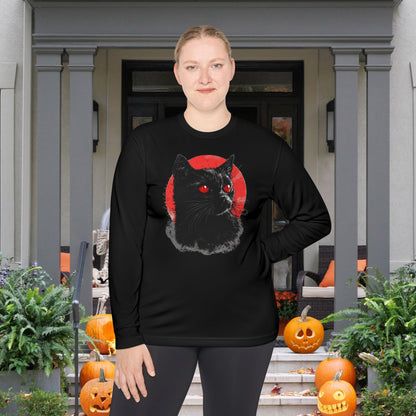 Black Cat Over Moon 2 Adult Long Sleeve Tee