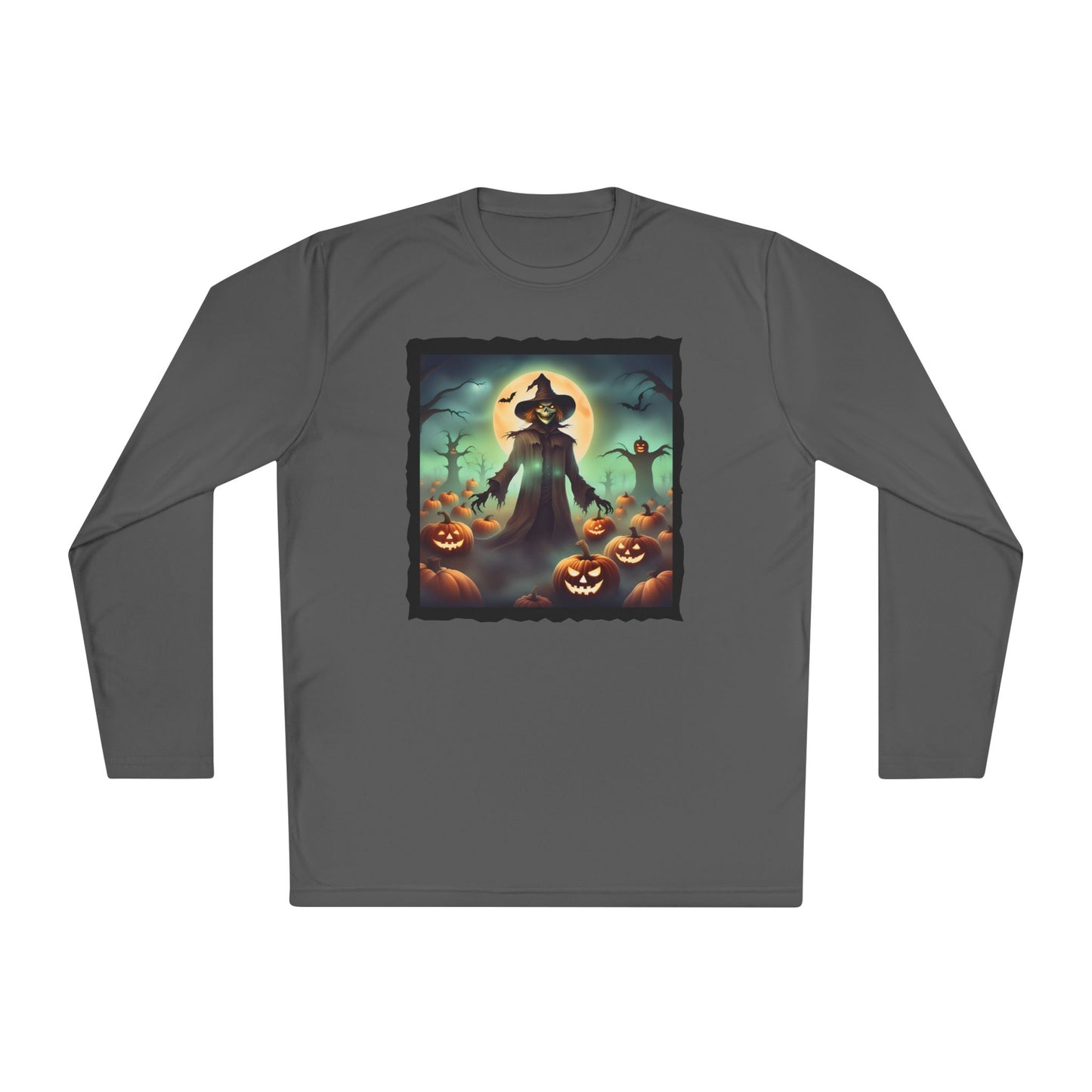 Halloween Scarecrow w/Pumpkins 4 Adult Long Sleeve Tee
