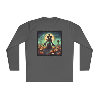 Halloween Scarecrow w/Pumpkins 4 Adult Long Sleeve Tee
