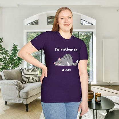 I'd Rather Be a Cat Adult T-shirt