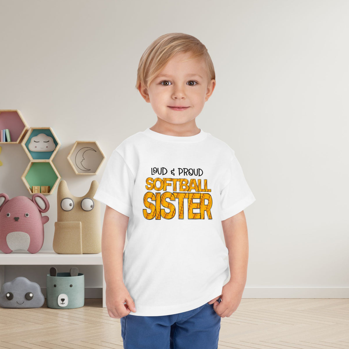 ""Loud & Proud Softball Sister Toddler Tee