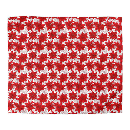 Crimson Poinsettia Sketch Duvet Bedding Set