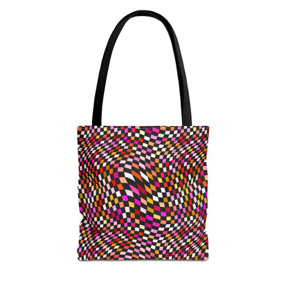 Warped Red Checkered Canvas Tote Bag
