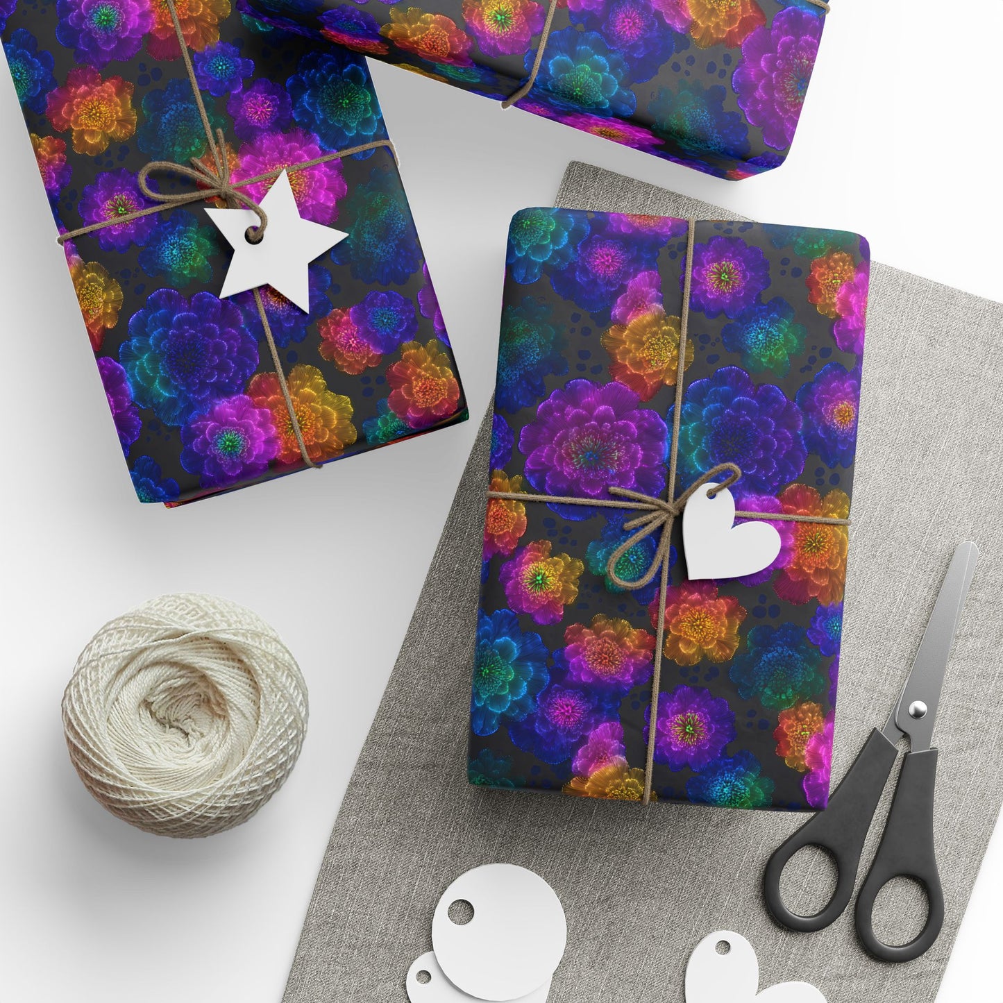 Luminous Carnations Wrapping Paper