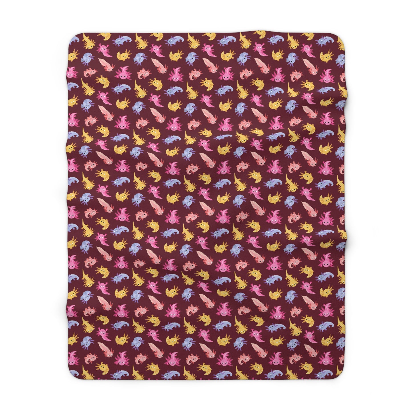 Crimson Axolotls Sherpa Fleece Blanket