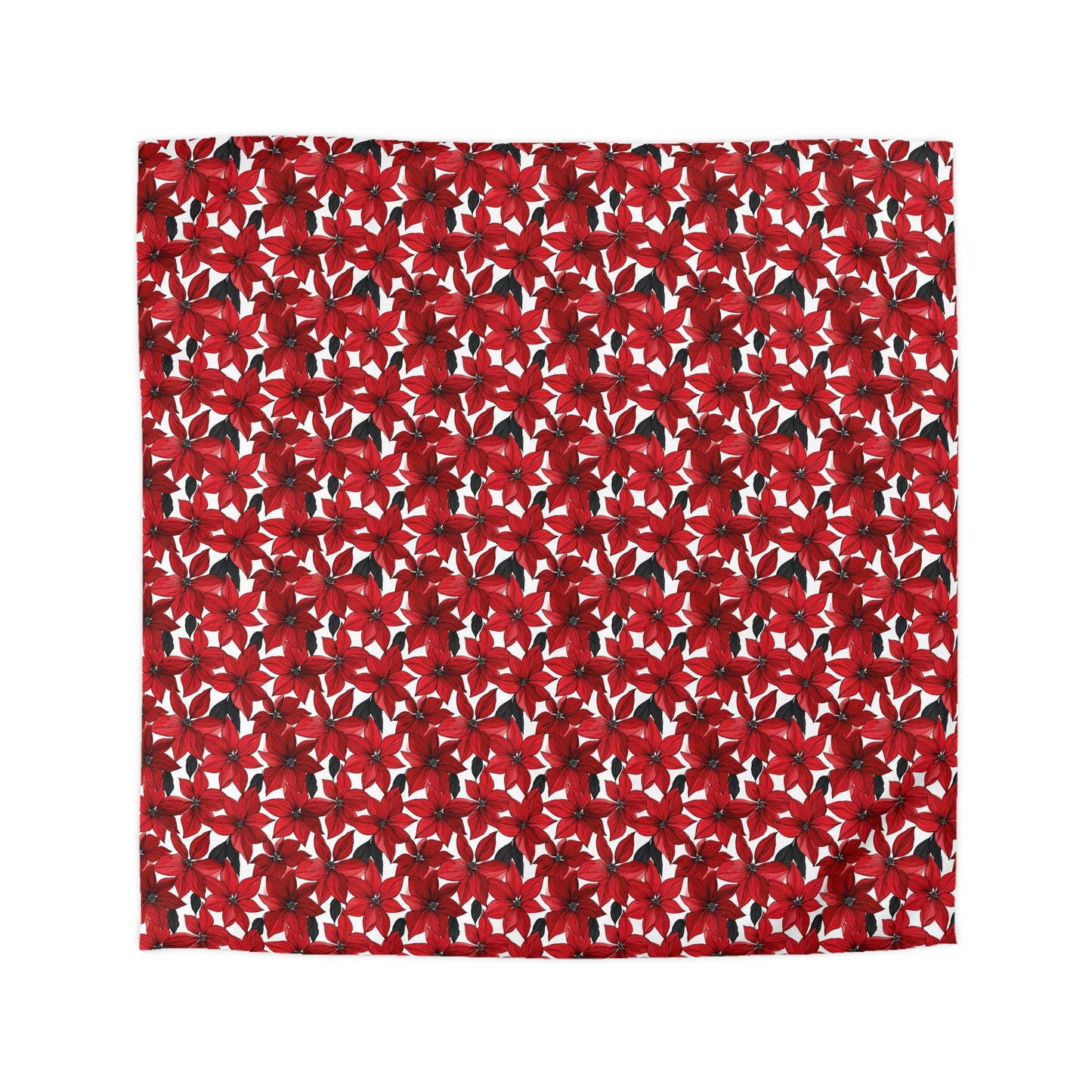 Inked Poinsettias Microfiber Duvet Cover