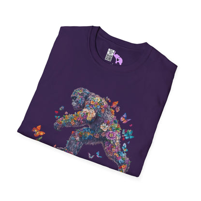Flowers & Butterflies Bigfoot Adult T-shirt