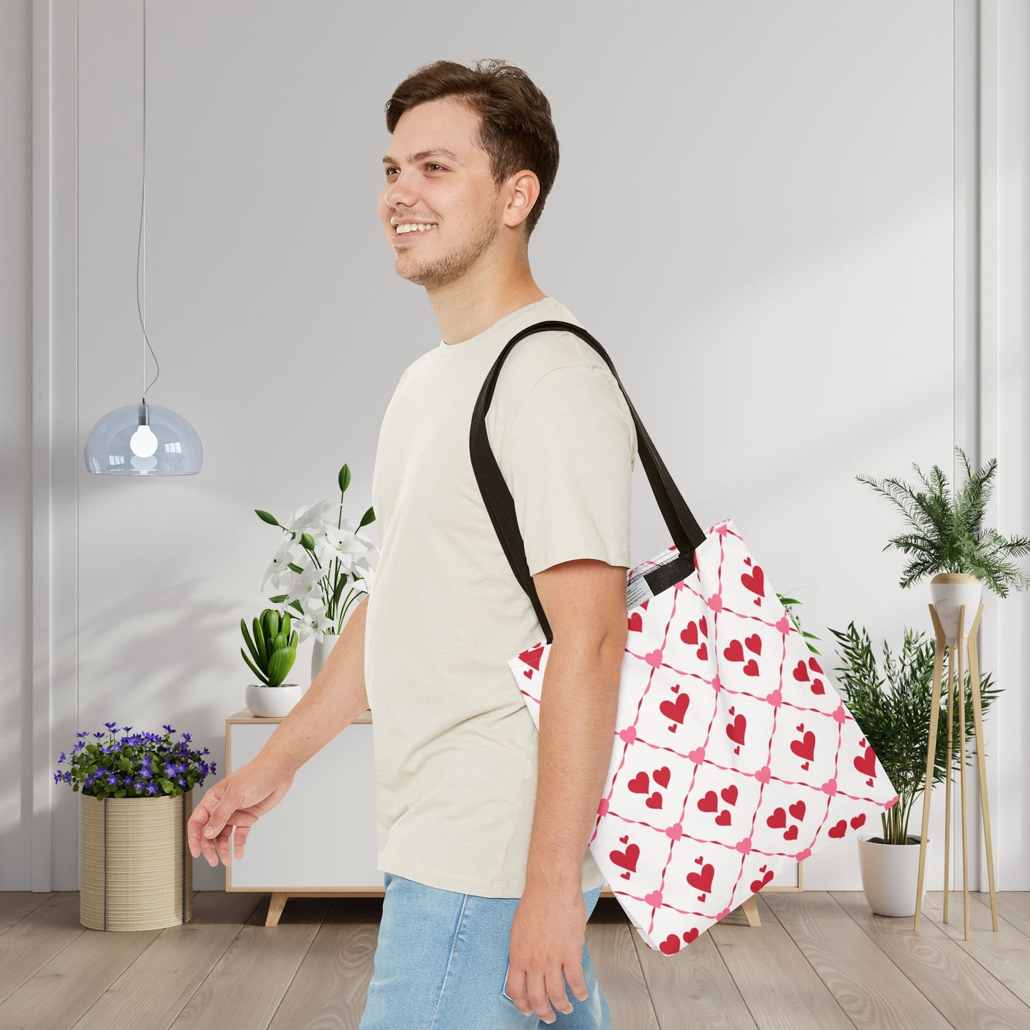 Cupid’s Lattice Canvas Tote Bag