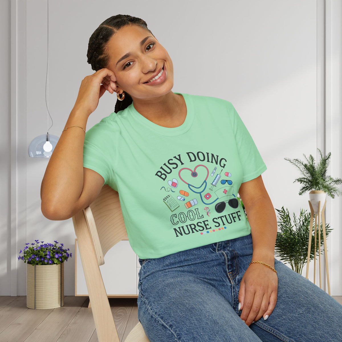 Busy Doing Cool Nurse Stuff Adult T-shirt