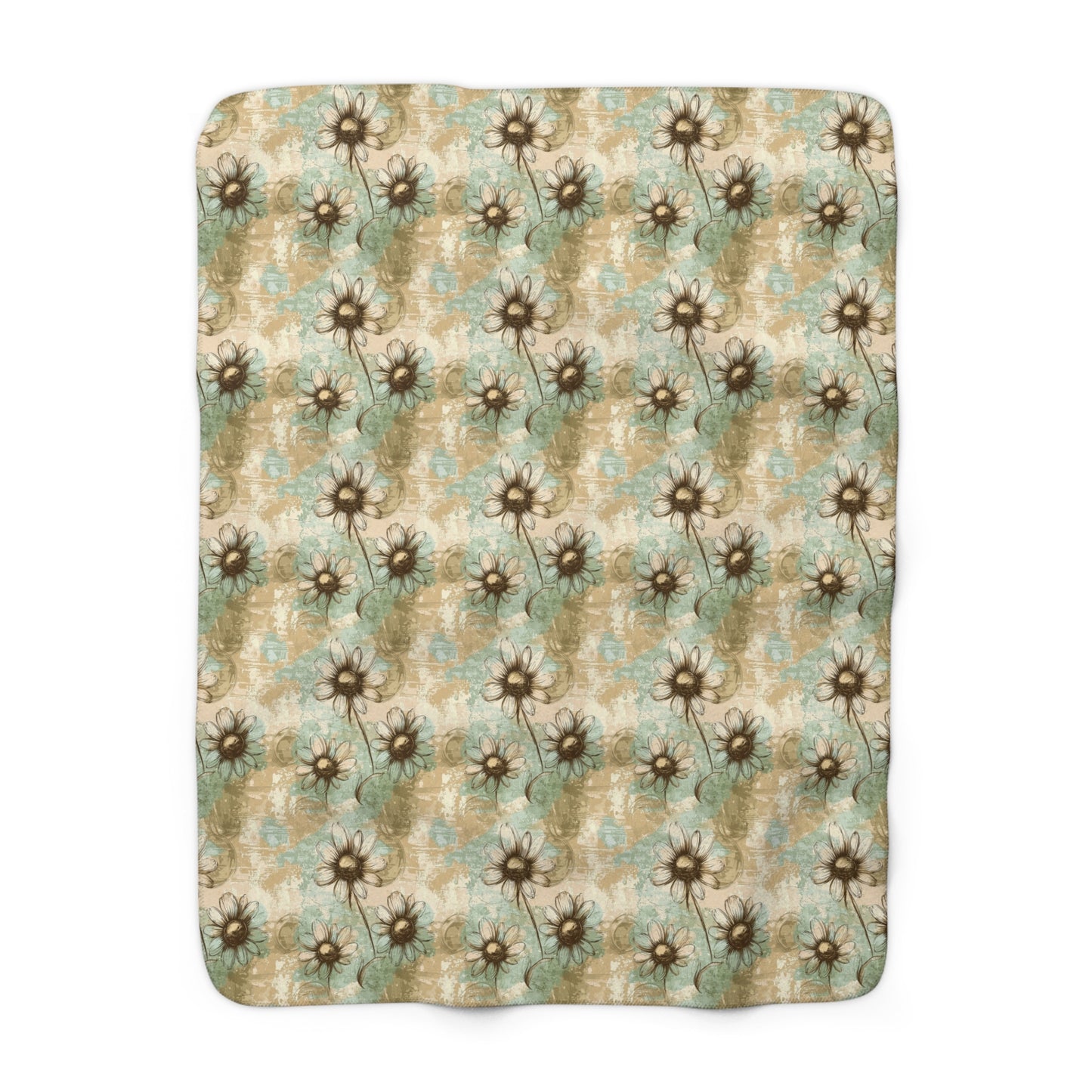 Worn Meadow Daisies Fleece Blanket