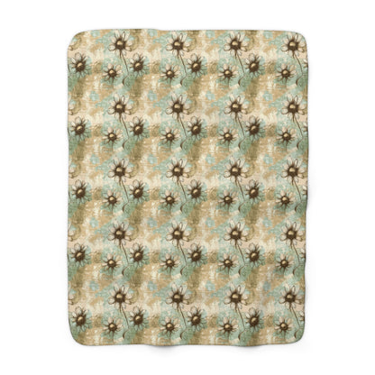 Worn Meadow Daisies Fleece Blanket