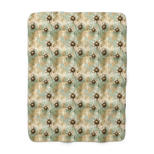 Worn Meadow Daisies Fleece Blanket