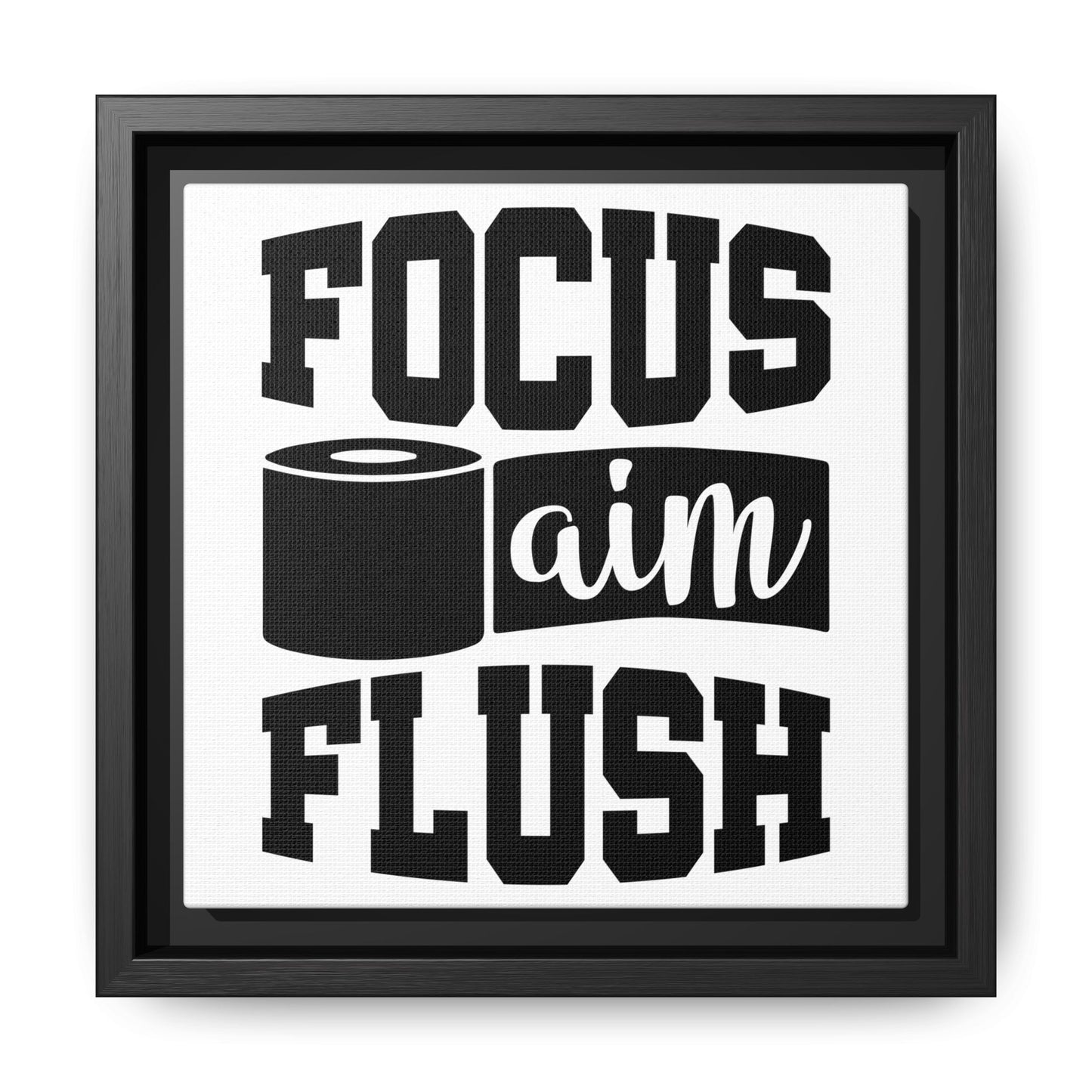 Focus Aim Flush Framed Canvas Bathroom Art