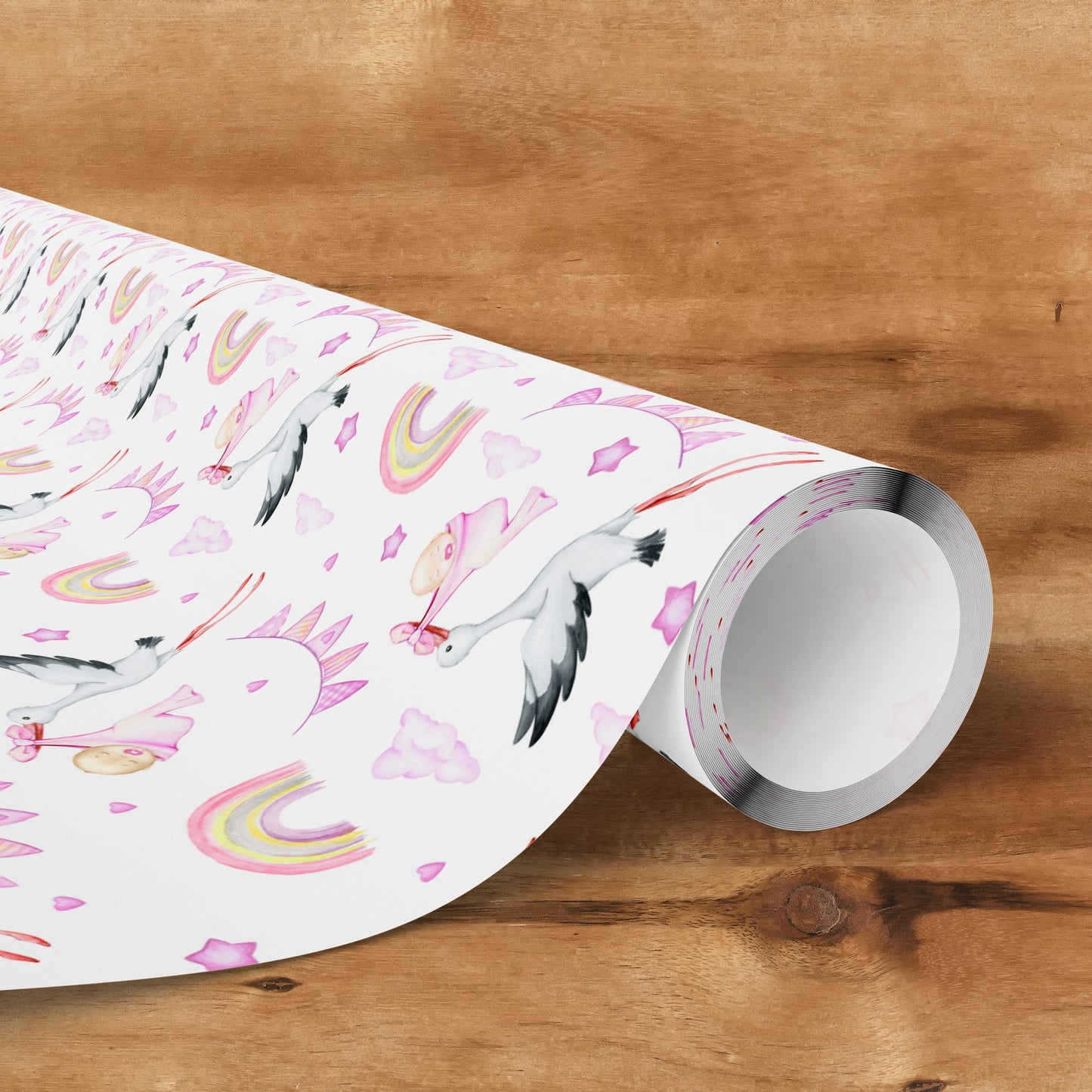 Baby Girl Stork Delivery Gift Wrap