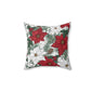 Winter Poinsettia Garden Throw Pillow