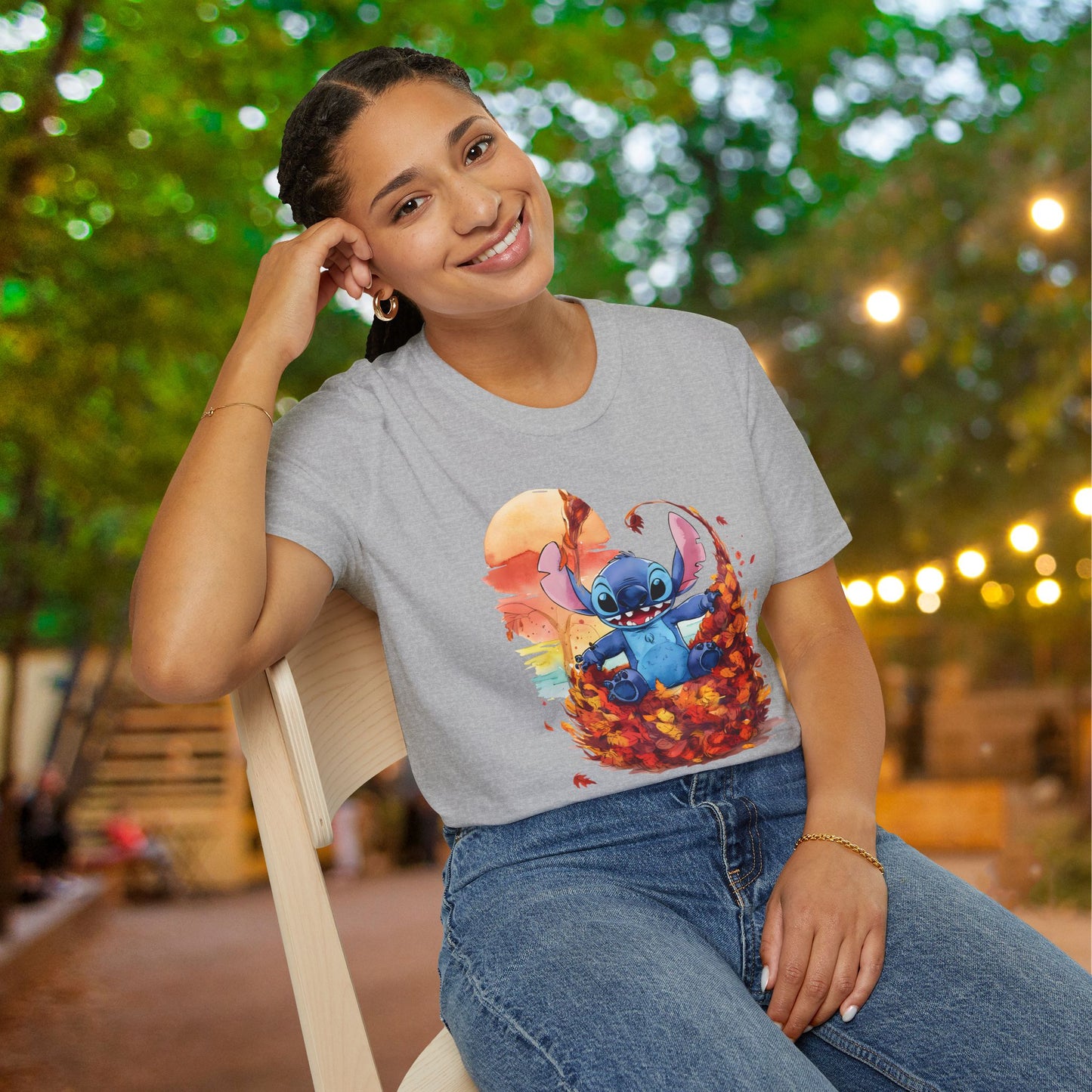 Autumn Leaves Stitch Adutl T-shirt