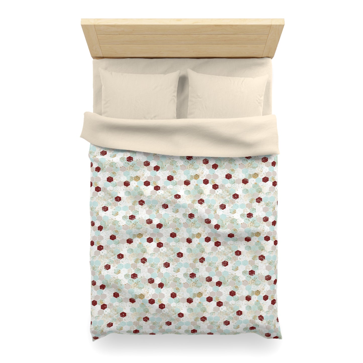 Love Letters & Honeycomb Microfiber Duvet Cover