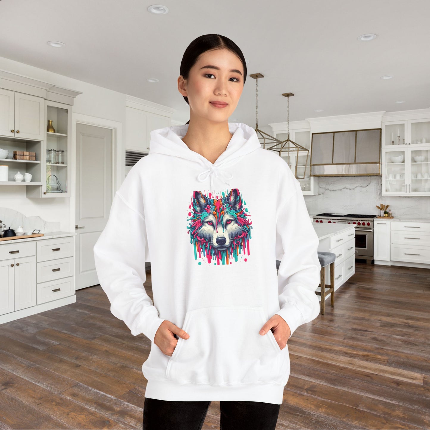 Colorful Wolf Heavy Blend™ Hooded Sweatshirt