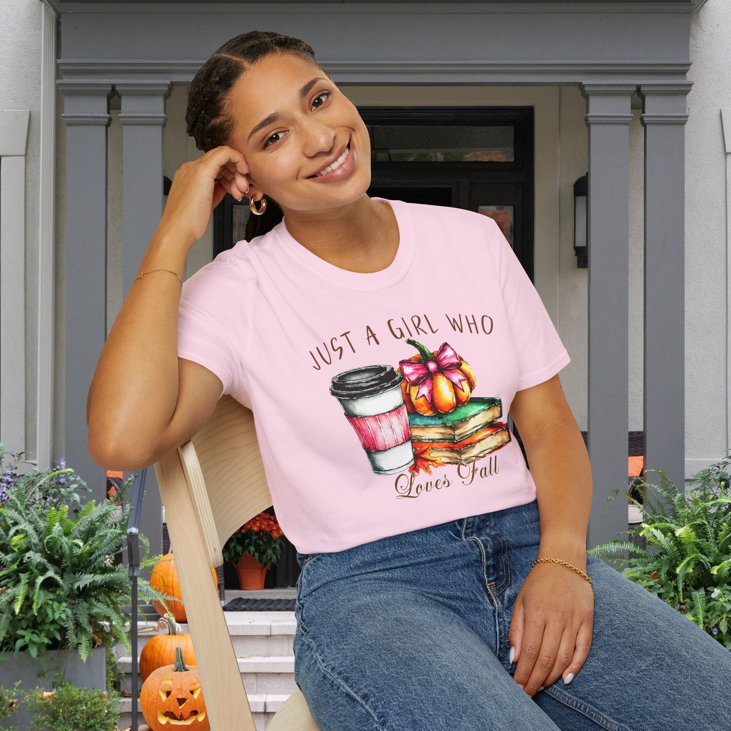 Just A Girl Who Loves Fall Adult T-shirt