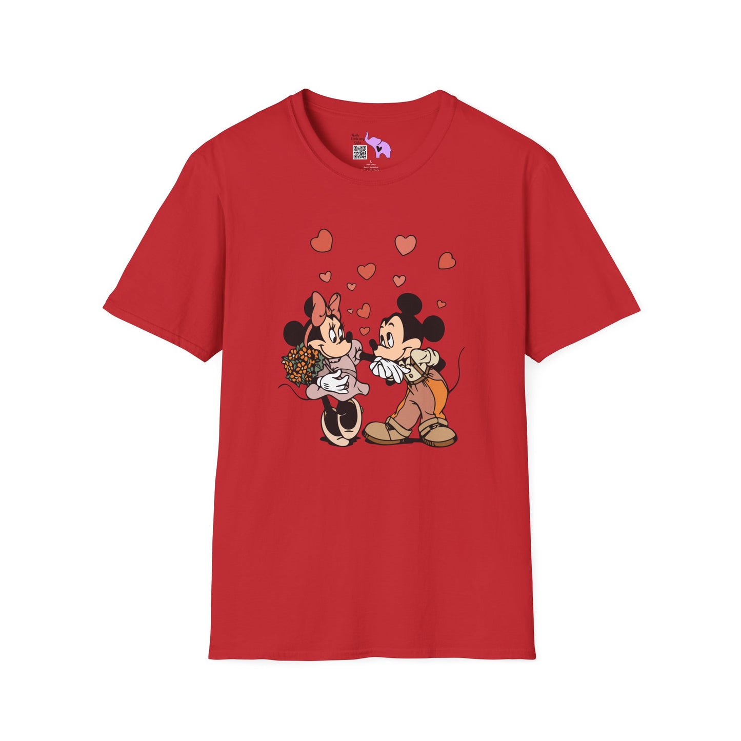 Valentine Mickey Loves Minnie Adult Tshirt