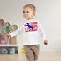 Distressed Patriotic T-Rex  Toddler Long Sleeve Tee