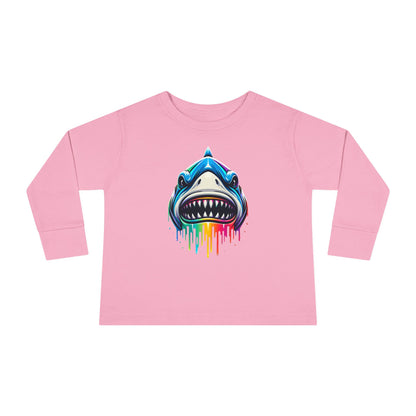 Colorful Shark Toddler Long Sleeve Tee