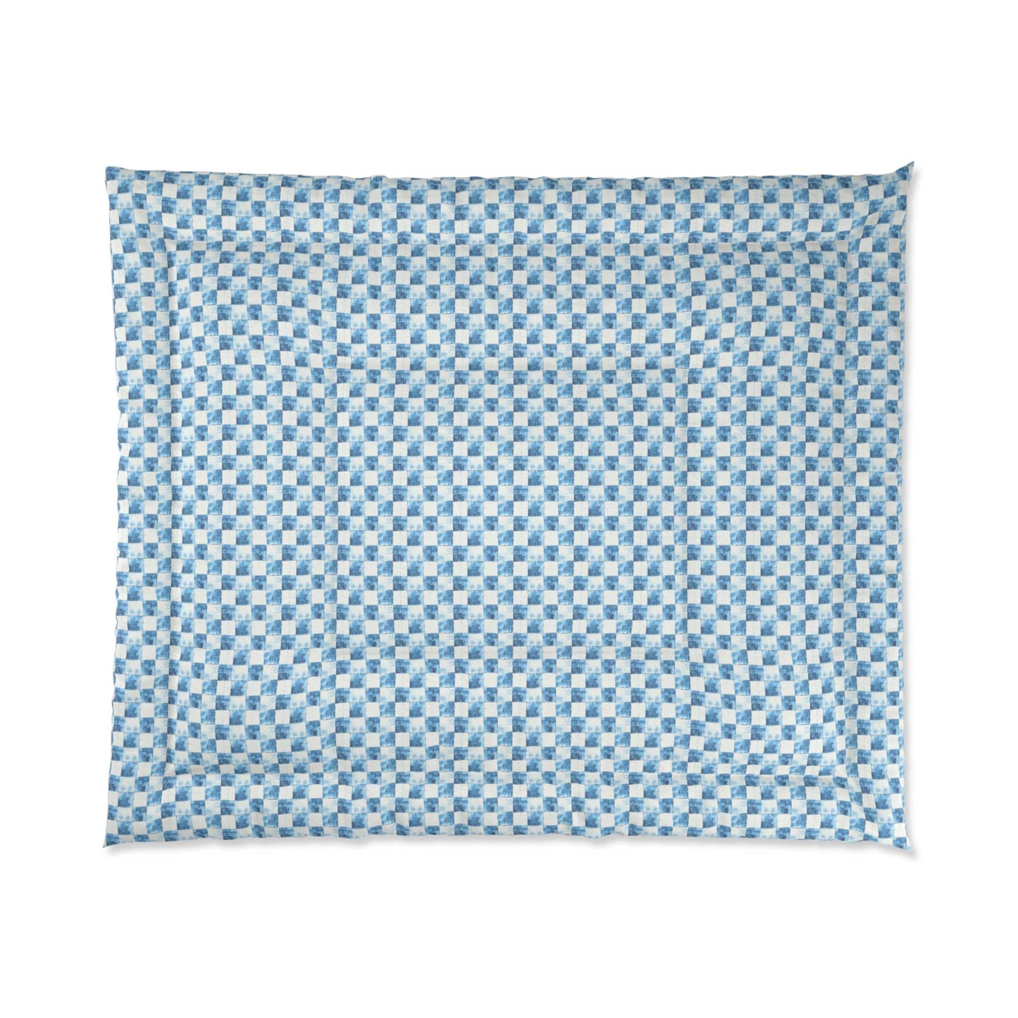 Cozy Blue Checkered Comforter